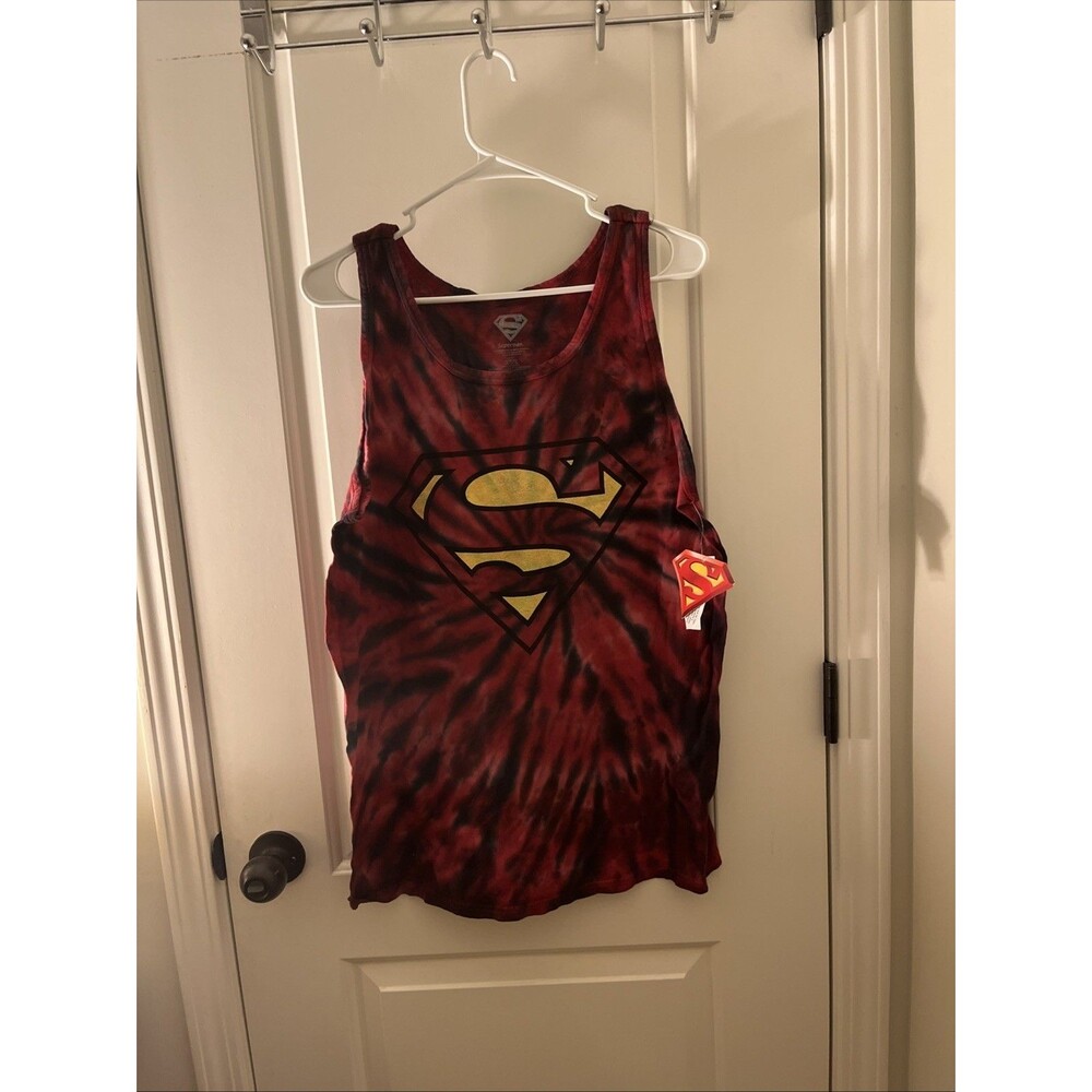 Superman Man Of Steel Men's Tie Dye Tank Top Sleeveless Shirt Size M (38/40)